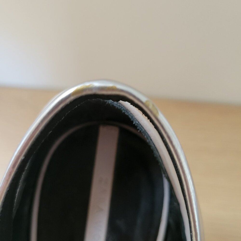ZARA Metallic Pointed Toe Heels – Size 42 (US 11) – Silver & Grey Statement Pump - Picture 9 of 9